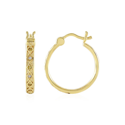 Pendientes en plata con Diamante amarillo I2