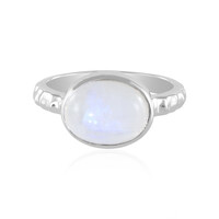 Anillo en plata con Piedra de Luna arcoíris