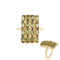 Anillo en plata con Moldavita