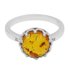 Anillo en plata con Ámbar