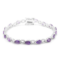 Brazalete en plata con Amatista de Zambia