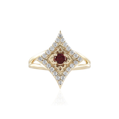 Anillo en oro con Espinela roja noble