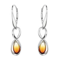 Pendientes en plata con Ámbar del Báltico amanecer