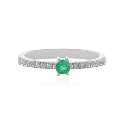 Anillo en plata con Esmeralda de Etiopía