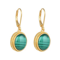 Pendientes en plata con Malaquita