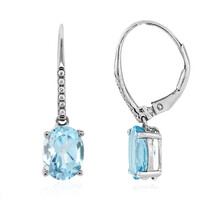 Pendientes en plata con Topacio azul cielo