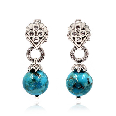 Pendientes en plata con Turquesa (Dallas Prince Designs)