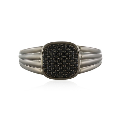 Anillo de hombre en plata con Espinela negra