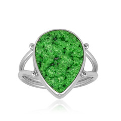 Anillo en plata con Uvarovita (Bali Barong)