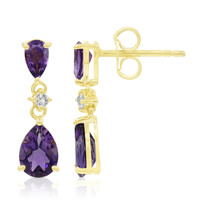 Pendientes en oro con Amatista