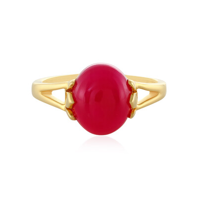 Anillo en plata con Calcedonia frambuesa