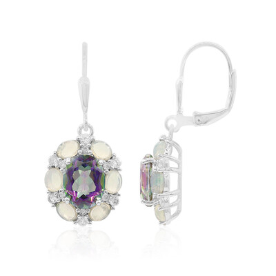 Pendientes en plata con Cuarzo místico verde