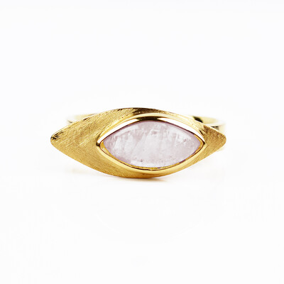 Anillo en plata con Labradorita blanca