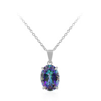 Collar en plata con Cuarzo Místico azul