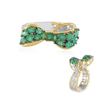 Anillo en plata con Esmeralda de Zambia (Gems en Vogue)