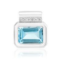 Colgante en plata con Topacio azul cielo