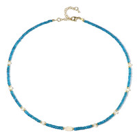 Collar en plata con Apatita azul neón