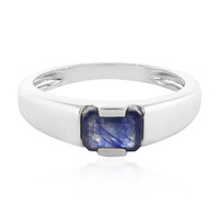 Anillo en plata con Zafiro azul de Madagascar
