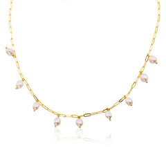 Collar en plata con Perla blanca Freshwater (Joias do Paraíso)
