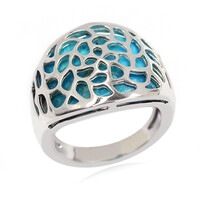 Anillo en plata con Turquesa azul del Mohave Kingman (Faszination Türkis)