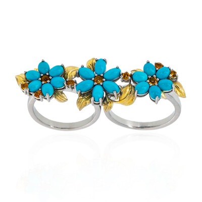 Anillo en plata con Turquesa bella durmiente (Dallas Prince Designs)