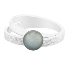 Anillo en plata con Perla cultivada de Tahití (TPC)