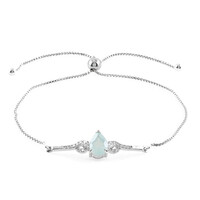 Brazalete en plata con Calcedonia agua