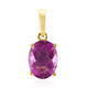 Colgante en oro con Fluorita rosa