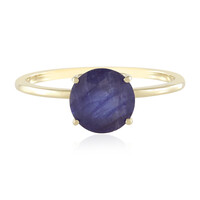 Anillo en oro con Zafiro azul de Madagascar