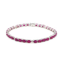 Brazalete en plata con Rubí de Mozambique AAA