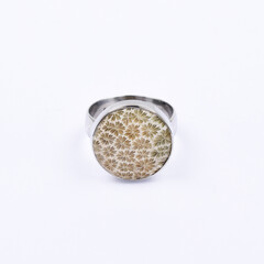 Anillo en plata con Piedra petoskey