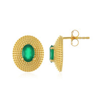 Pendientes en plata con Ónix verde