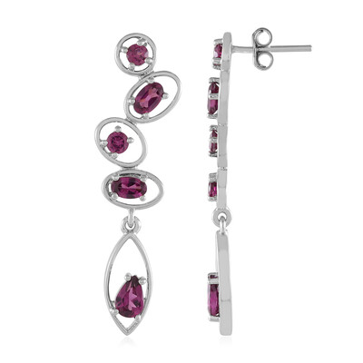 Pendientes en plata con Rodolita