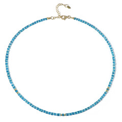 Collar en plata con Apatita azul neón