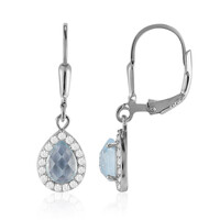 Pendientes en plata con Topacio azul cielo
