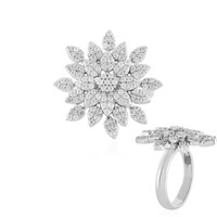 Anillo en plata con Topacio blanco