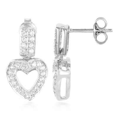 Pendientes en plata con Topacio blanco