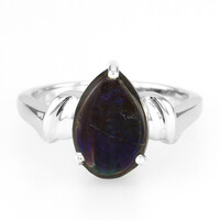 Anillo en plata con Ammolita