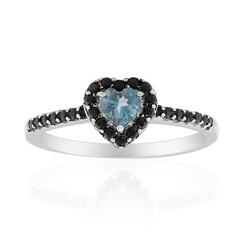 Anillo en plata con Topacio azul de Londres