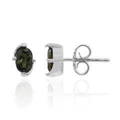 Pendientes en plata con Turmalina verde