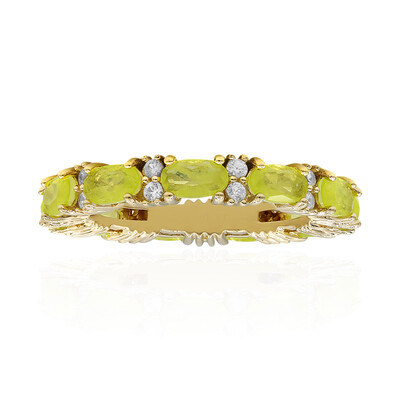 Anillo en plata con Cuarzo amarillo pastel