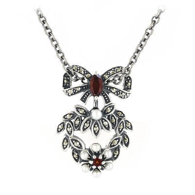 Collar en plata con Granate de Mozambique