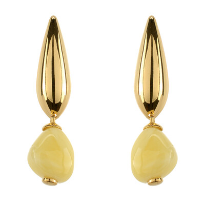 Pendientes en plata con Ámbar báltico Milky (dagen)