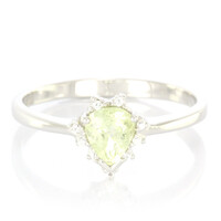 Anillo en plata con Turmalina cuprífera