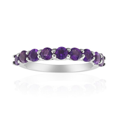 Anillo en plata con Amatista de Zambia