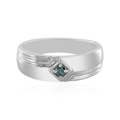 Anillo en plata con Diamante azul I3