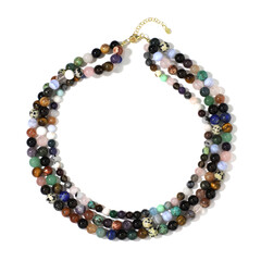 Collar en plata con Apatita azul neón