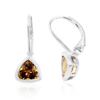 Pendientes en plata con Escapolita cognac