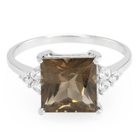 Anillo en plata con Cuarzo ahumado