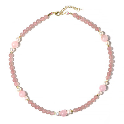 Collar en plata con Cuarzo rosa